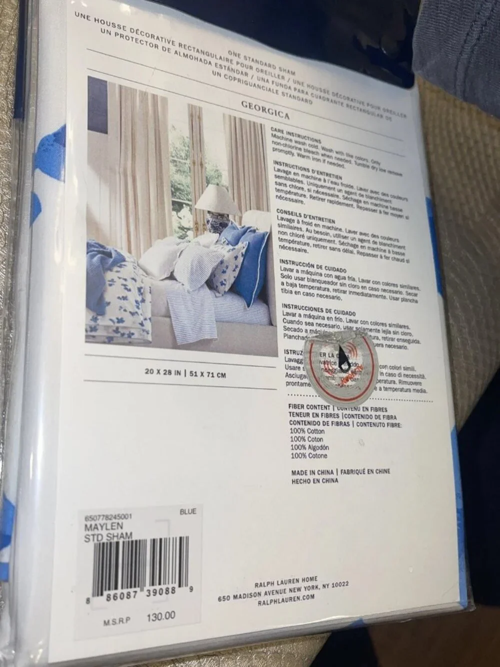 Ralph Lauren GEORGICA Maylen One Standard Sham $130 NEW!